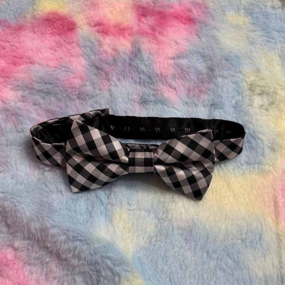 2/$10 Black and White Checkered Bow Tie
